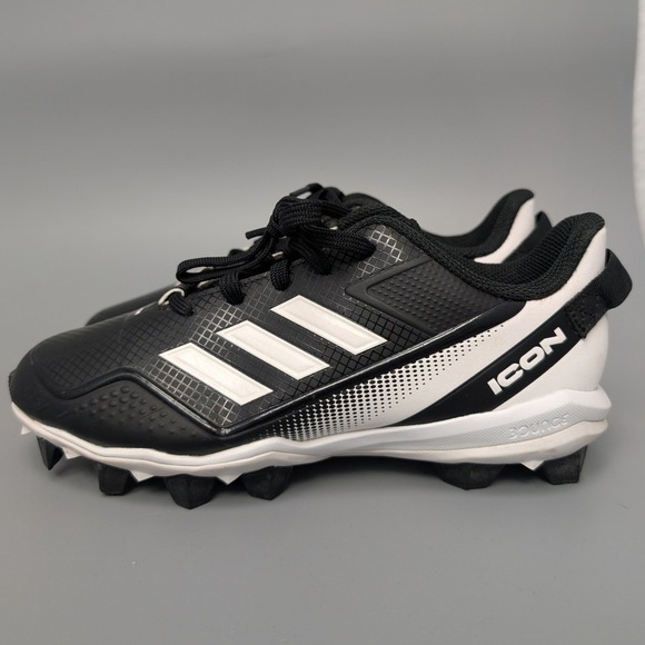 Adidas Icon 7 Bounce Baseball Mens Cleats Size 4 Black White S23919 - Picture 5 of 12